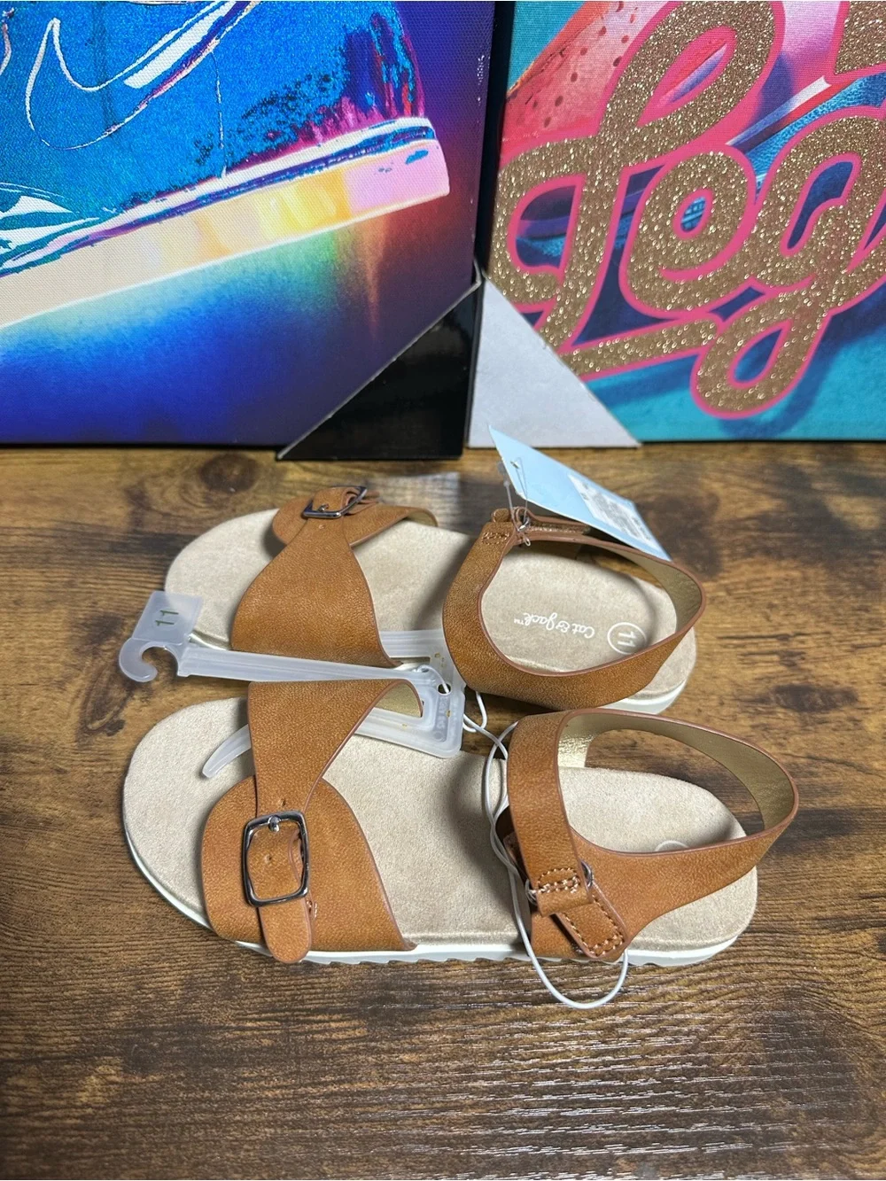 Toddler Sharon Molded Footbed Sandals - Cat & Jack™ Cognac size 11